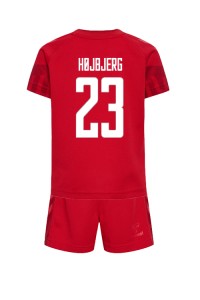 Fotbalové Dres Dánsko Pierre-Emile Hojbjerg #23 Dětské Domácí Oblečení MS 2022 Krátký Rukáv (+ trenýrky)